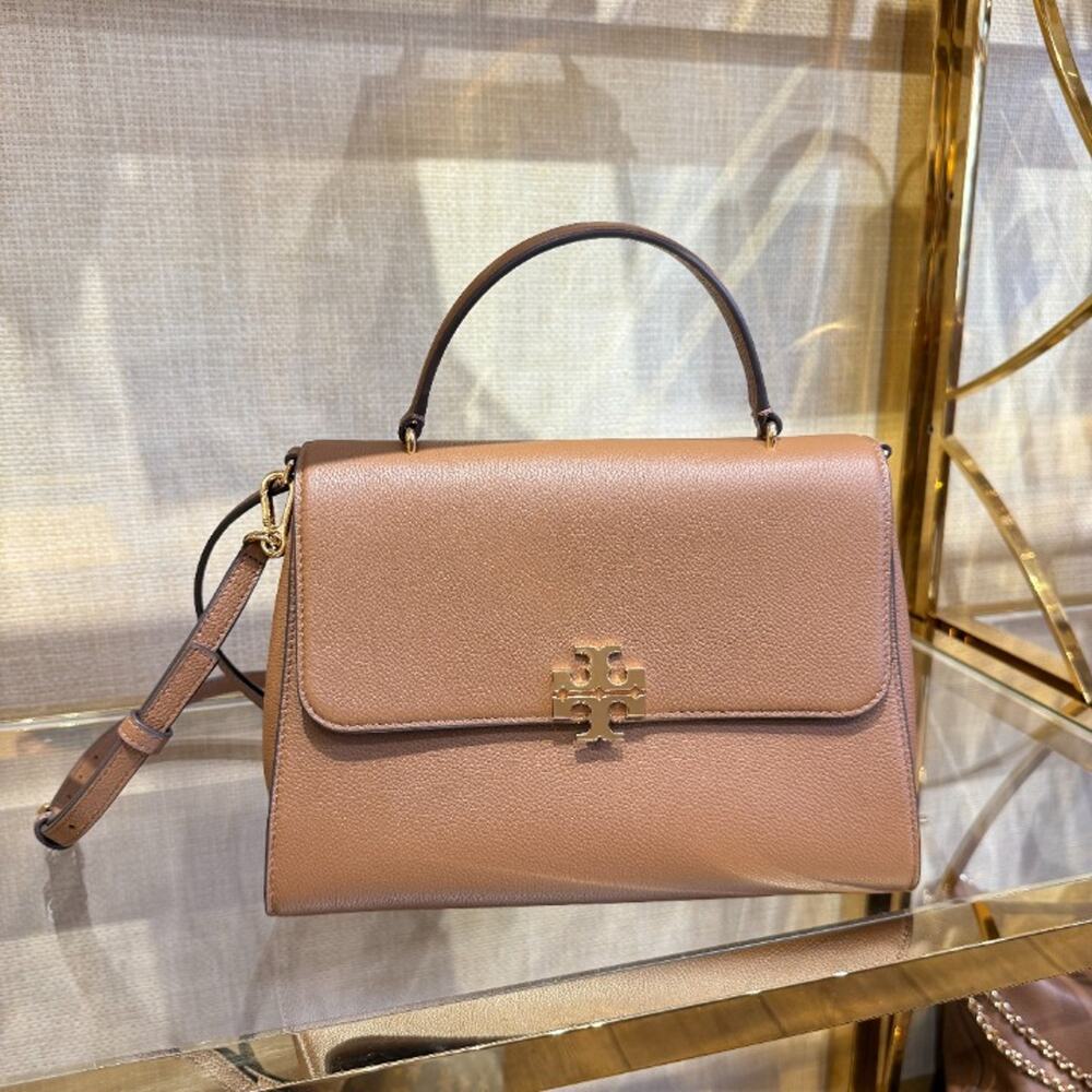 New‼️Tory Burch Britten Large Top Handle 182692 Forest Brown $600